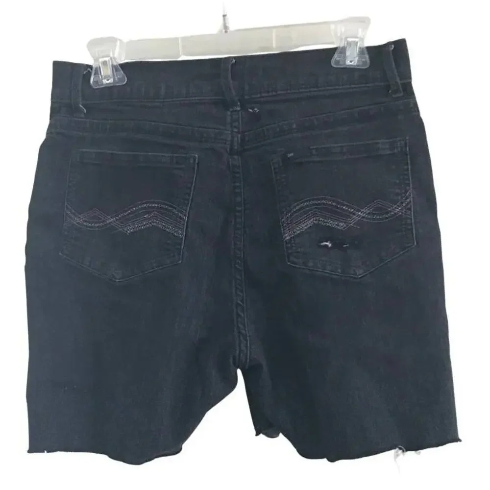 Lee Classic Fit Black Cutoff Denim Jean Shorts Size 10